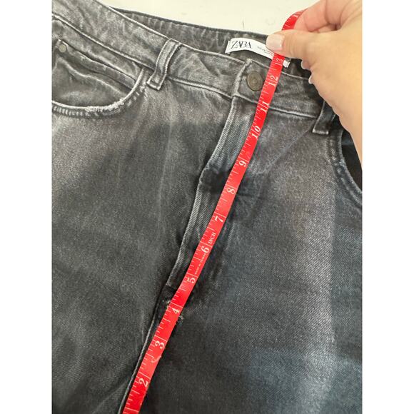 Zara Women's High-Rise Straight Leg Boot Cut Jeans Black Size 14 US - Picture 9 of 12